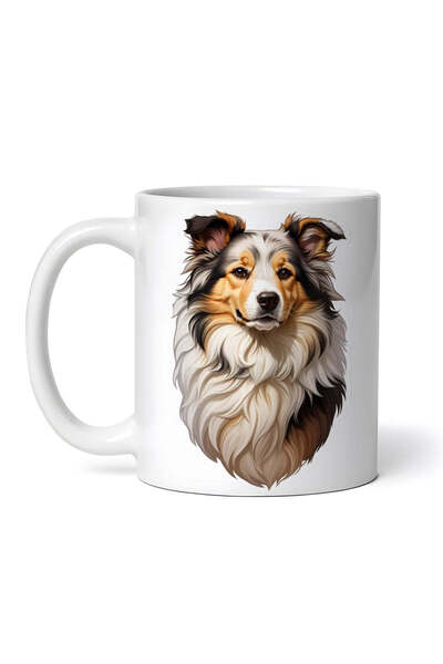 OEM Cană albă personalizată, câine Collie, INOVATIX®. 330ml