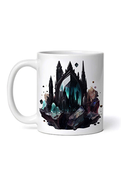 OEM Cană albă personalizată, cristale Corvin Dark, Inovatix®. 330 ml