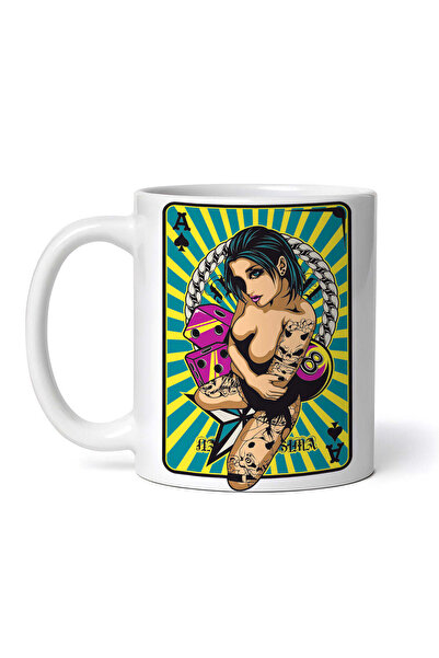 OEM Εξατομικευμένη λευκή κούπα, Παιγνιόχαρτο, INOVATIX®. 330ml