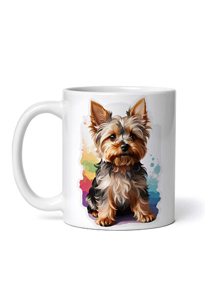 OEM Cană albă personalizată, câine Yorkshire terrier, INOVATIX®. 330 ml