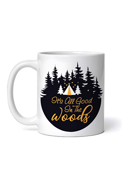 OEM Cană albă personalizată, Camping It's all good in woods, INOVATIX®. 330 ml