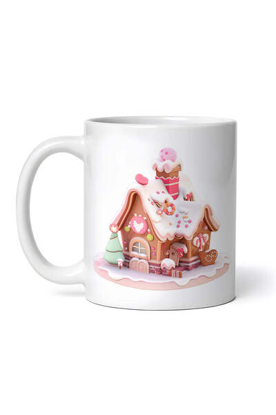 OEM Cană albă personalizată, Căsuță de turtă dulce, INOVATIX®. 330ml