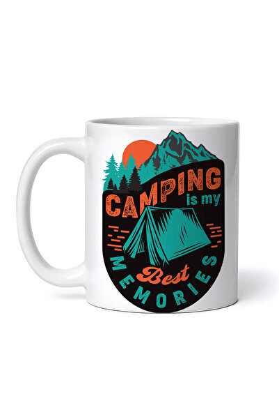 OEM Cană albă personalizată, Campingul este cele mai frumoase amintiri ale me...