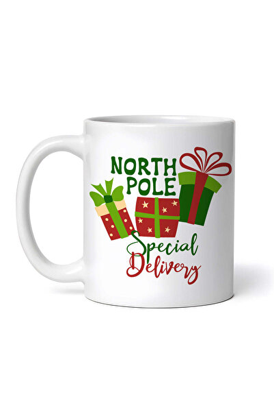 OEM Cană albă personalizată, autocolante de Crăciun Polul Nord Livrare specia...