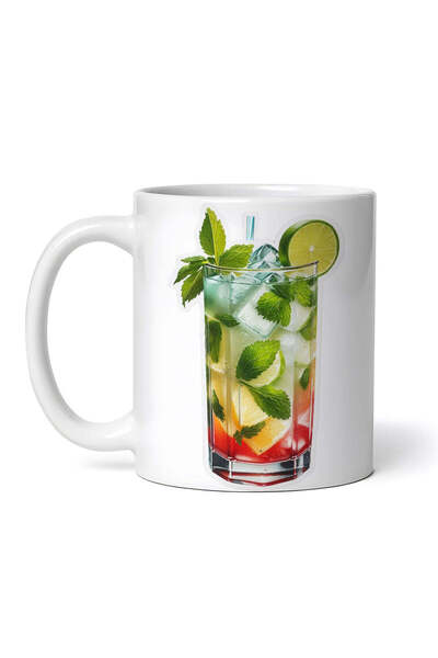 OEM Cană albă personalizată, cocktail Mojito cu mentă, Inovatix®. 330 ml