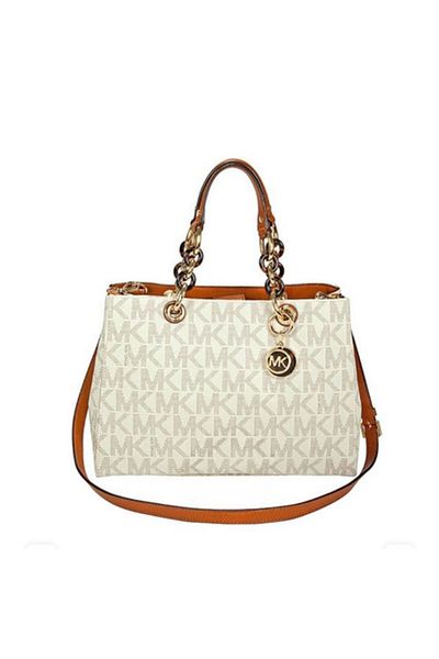 Michael Kors Michael Kors Cynthia Vanilla PVC Medium Satchel
