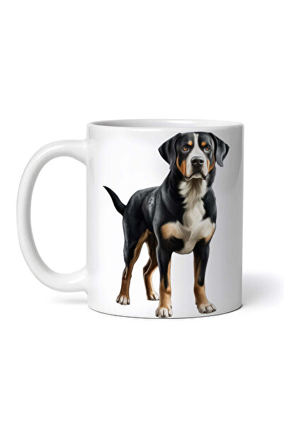 OEM Cană albă personalizată, câine de munte elvețian, INOVATIX®. 330 ml