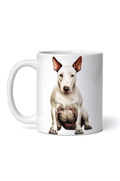 OEM Εξατομικευμένη λευκή κούπα, Λευκό Μπουλ Τεριέ, INOVATIX®. 330ml