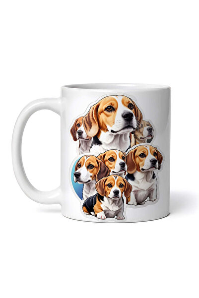 OEM Cană albă personalizată, Beagle în grup, Inovatix®. 330 ml