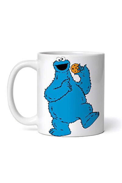 OEM Cană albă personalizată, Cookie Monster Sesame Street mâncând fursecuri, ...