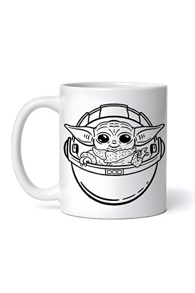 OEM Cană albă personalizată, Copil Grogu Mandalorian Star Wars, INOVATIX®. 330ml