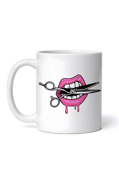 OEM Cană albă personalizată, model foarfecă, INOVATIX®. 330 ml