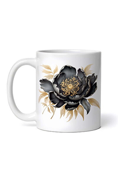 OEM Cană albă personalizată, Buchet floral Bujorul Pierdut, INOVATIX®. 330ml