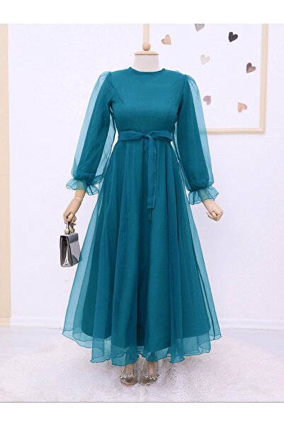 HİJABAYA Βραδινό φόρεμα από τούλι με φουσκωτό μανίκι και φούστα