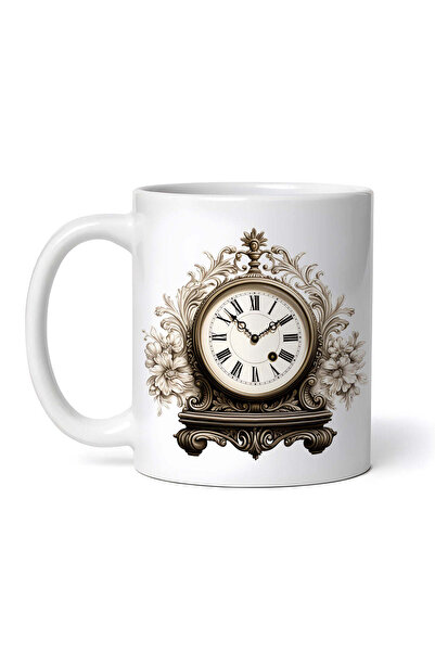 OEM Cană albă personalizată, ceas vintage Isidor, INOVATIX®. 330ml