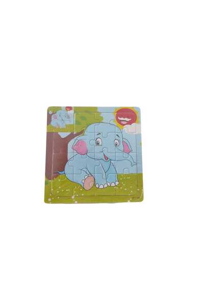 Orko Toys 2 Adet 15 Parça Ahşap Puzzlle Yapboz Okul Öncesi Eğitici Oyun Fil ve Yunus