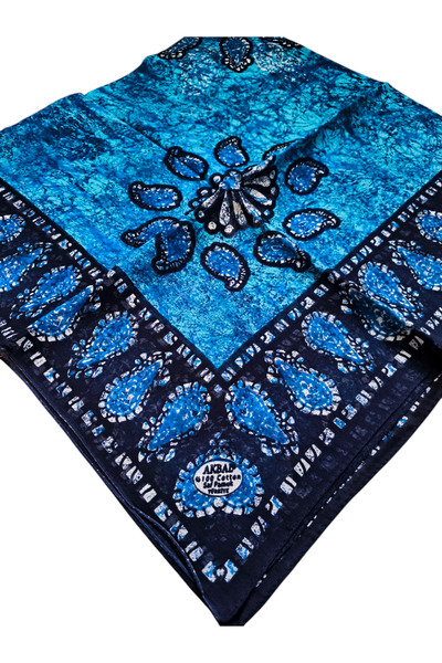 AKBAL كتابة من القطن الخالص - باللون الأزرق