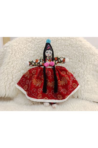 ŞAHMERDANOĞLU Şahmerdanoğlu 25X25 cm Handmade Cappadocia Small Size Onion Doll, Skirted Model Dp1