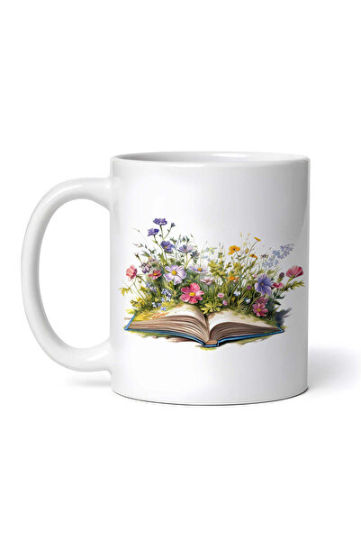 OEM Εξατομικευμένη Λευκή Κούπα, Βιβλίο Nancy και Λουλούδια, Inovatix®. 330ml