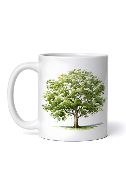 OEM Cană albă personalizată, Copac pe câmp, INOVATIX®. 330ml