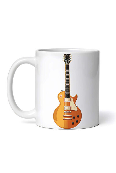 OEM Cană albă personalizată, chitară Gibson Les Paul standard, Inovatix®. 330 ml