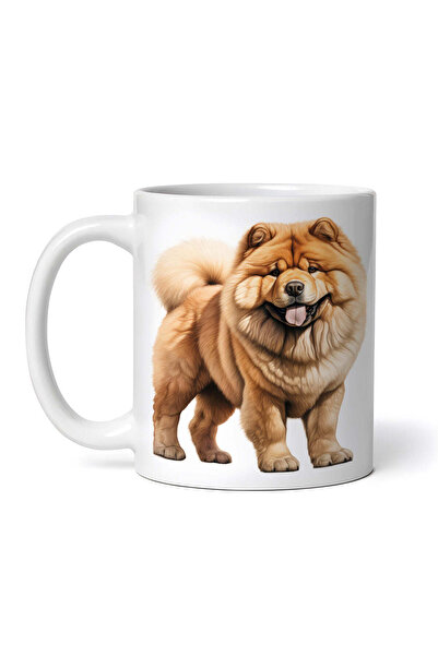 OEM Εξατομικευμένη λευκή κούπα, Chow Chow σε όρθια θέση, INOVATIX®. 330ml