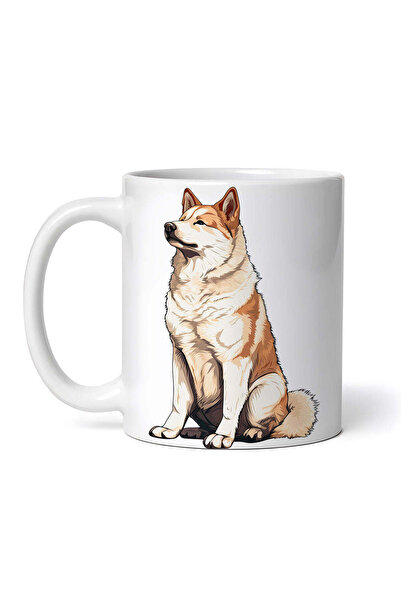 OEM Cană albă personalizată, câine Akita american, Inovatix®. 330 ml