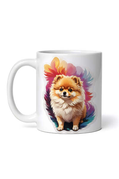 OEM Εξατομικευμένη λευκή κούπα, σκύλος Πομεράνιαν, INOVATIX®. 330ml