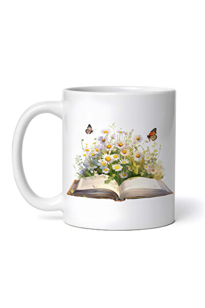 OEM Cană albă personalizată, Carte și flori Naibi, INOVATIX®. 330ml