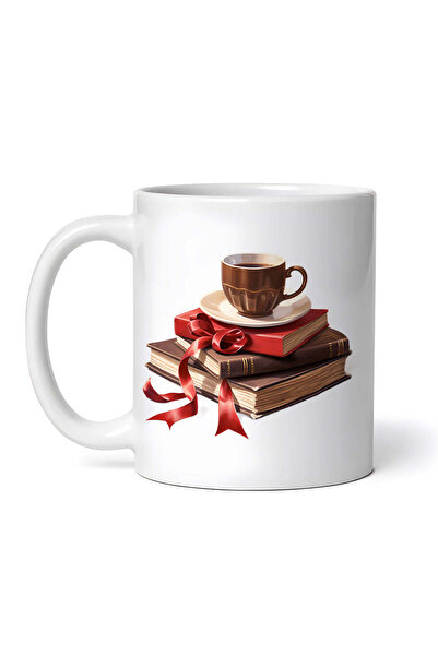 OEM Εξατομικευμένη Λευκή Κούπα, Βιβλία και Κύπελλο Καφέ, Inovatix®. 330ml