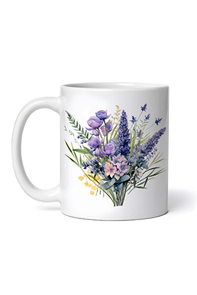OEM Cană albă personalizată, buchet de flori sălbatice, INOVATIX®. 330ml