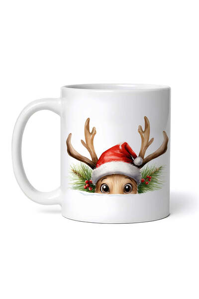INOVATIX Personalized White Mug, Curious Deer, Inovatix®. 330ml