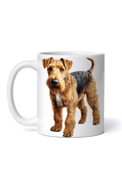 OEM Cană albă personalizată, câine Airedale Terrier, INOVATIX®. 330 ml