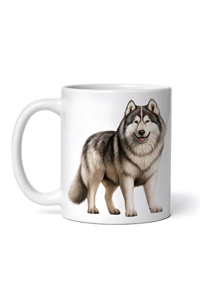 OEM Εξατομικευμένη λευκή κούπα, σκύλος Husky, INOVATIX®. 330 ml