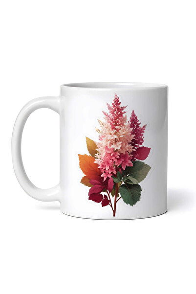 OEM Εξατομικευμένη Λευκή Κούπα, Κλάδος Astilbe, Inovatix®. 330ml