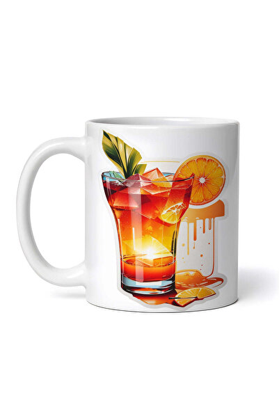 OEM Εξατομικευμένη λευκή κούπα, Cocktail Tequila sunrise, INOVATIX®. 330 ml