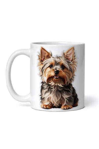 OEM Cană albă personalizată, câine Yorkshire terrier, INOVATIX®. 330 ml