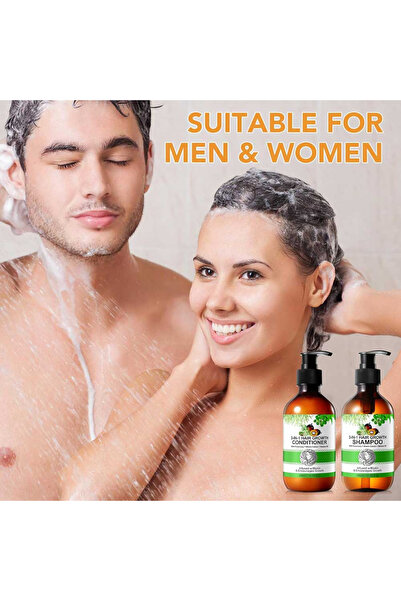 NOVA KISS Set pentru creșterea părului cu șampon și balsam 3 în 1 Rozmarin, Ricin, Batană, NOVA KISS® 2 x 300 ml