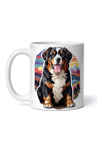 OEM Cană albă personalizată, câine de munte Bernese, Inovatix®. 330 ml