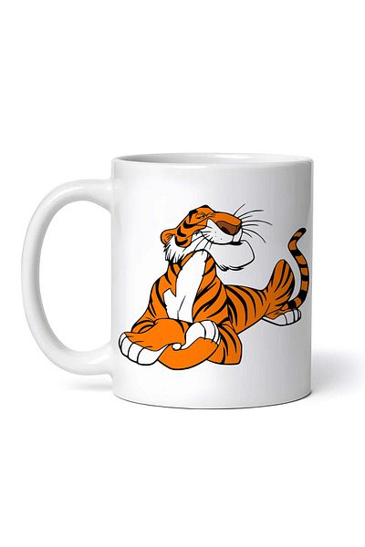 OEM Cană albă personalizată, Cartea Junglei Shere Khan se odihnește, INOVATIX®. 330ml