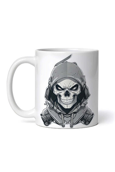 OEM Cană albă personalizată, craniu cu șapcă, Inovatix®. 330 ml