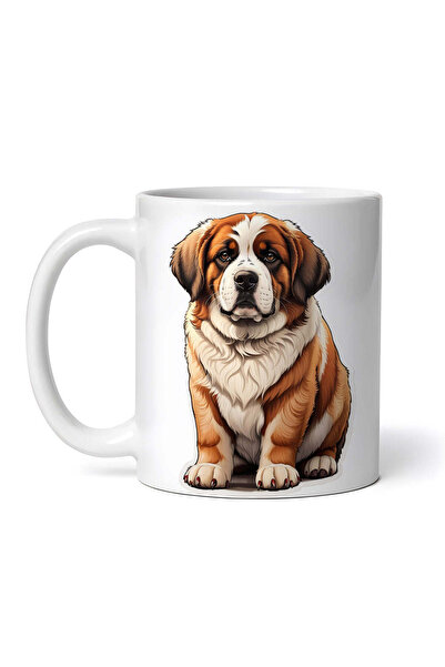 OEM Cană albă personalizată, câine Saint Bernard, Inovatix®. 330 ml