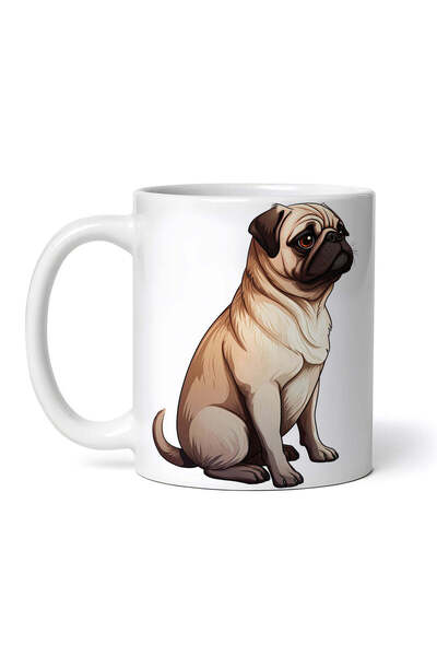 OEM Εξατομικευμένη λευκή κούπα, Pug Dog, INOVATIX®. 330ml