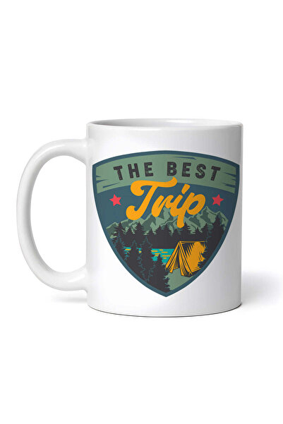 OEM Cană albă personalizată, Camping Cea mai bună excursie, INOVATIX®. 330 ml