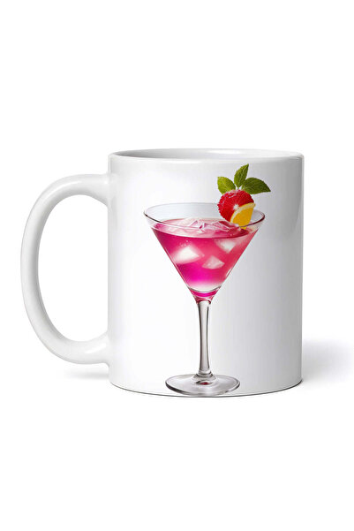 OEM Cană albă personalizată, cocktail Pink Martini cu căpșuni și mentă, Inova...