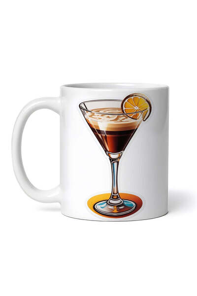 OEM Cană albă personalizată, cocktail Espresso Martini cu felie de lămâie, In...