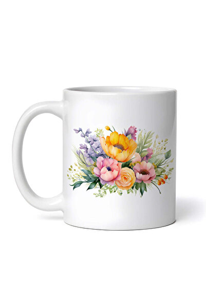 OEM Cană albă personalizată, buchet de flori Veselia, INOVATIX®. 330ml