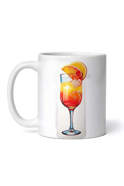 OEM Εξατομικευμένη λευκή κούπα, Cocktail Tequila sunrise, INOVATIX®. 330 ml