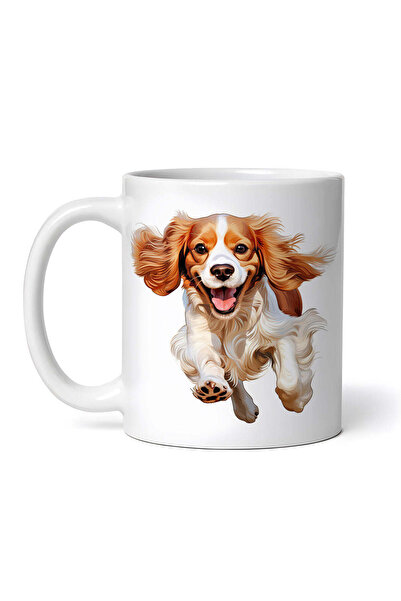 OEM Cană albă personalizată, Cocker Spaniel Spaniol alergând, INOVATIX®. 330ml