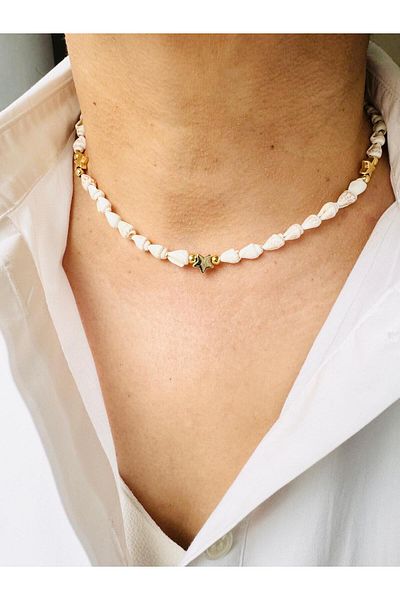 DEVİ fashion Seashell Summer Necklace 43 cm